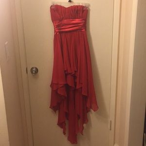Red high low dress